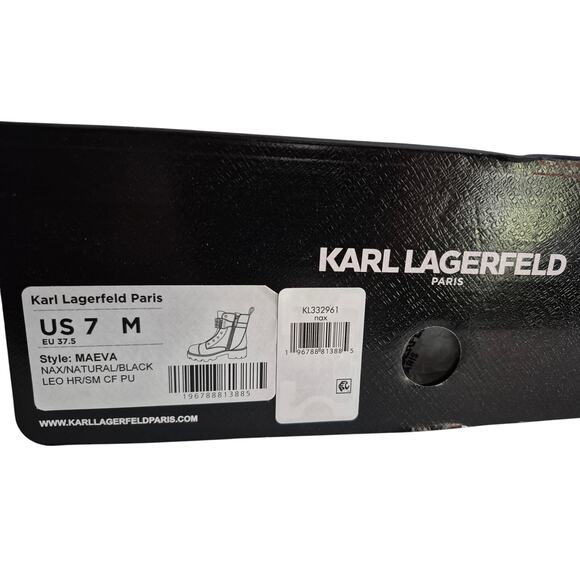 Karl Lagerfeld Maeva Combat Booties Size 7 Leopard - Picture 4 of 6